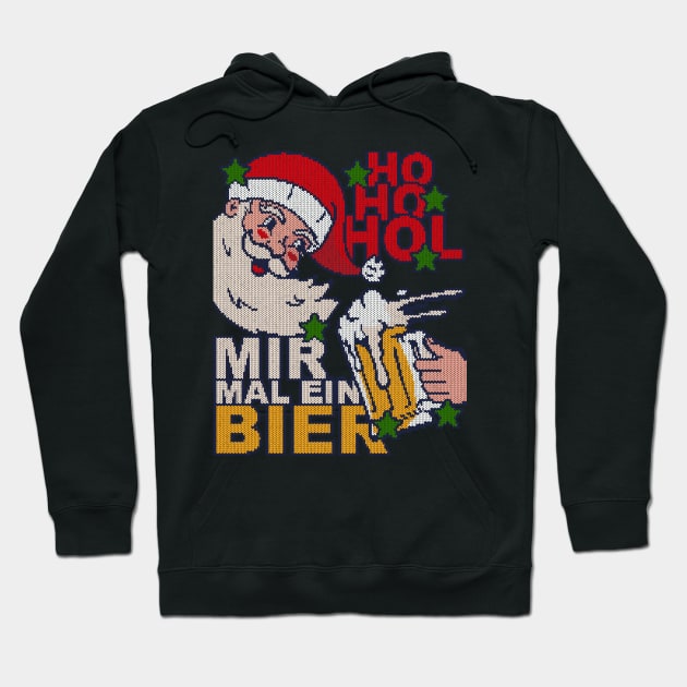 Ho Ho Hol mir Bier - Strickeffekt - Ugly Christmas Hoodie by sweetczak